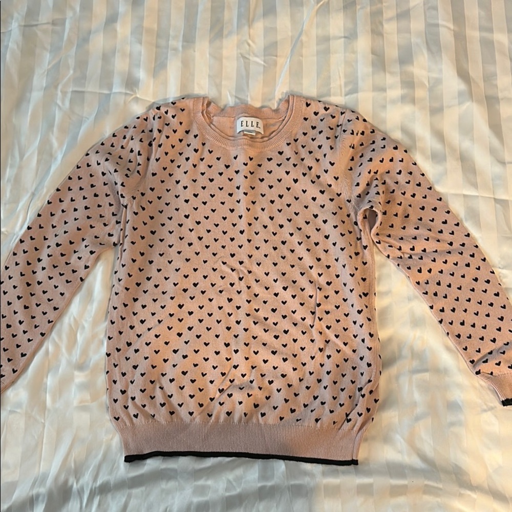 Elle Blush Heart Pattern Sweater